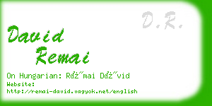 david remai business card